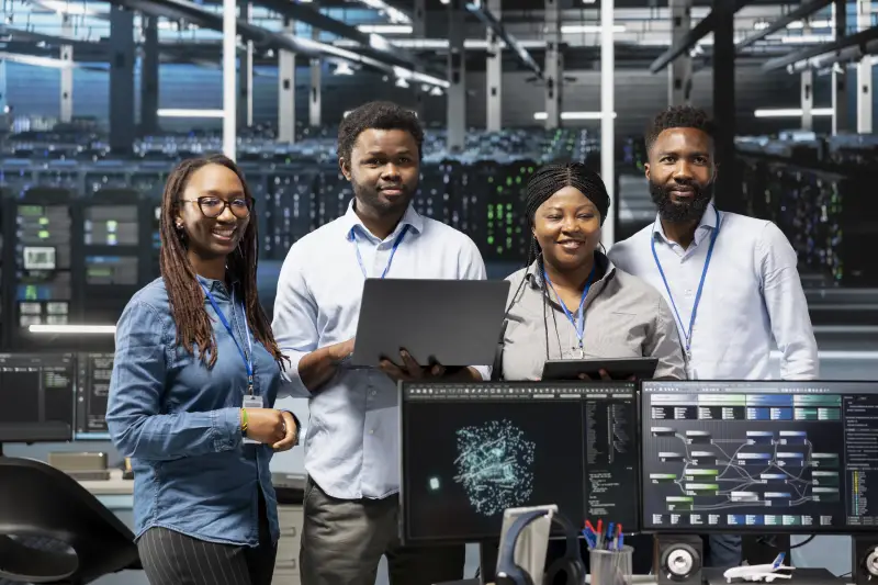 Lansky Center Solutions IT specialists in a data center